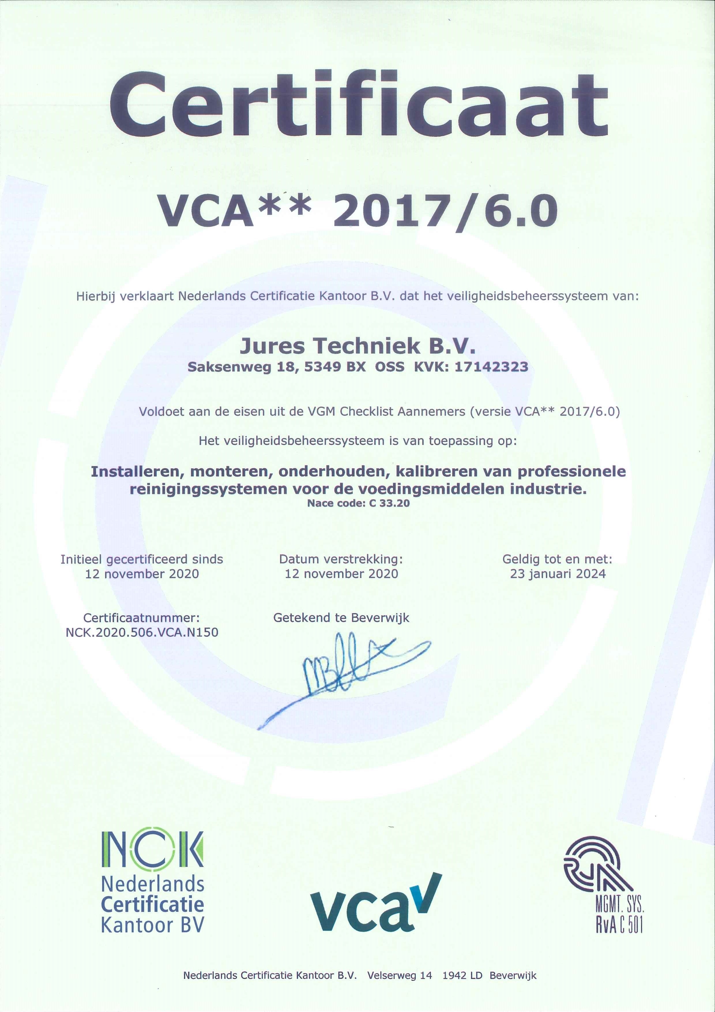 VCA** certificaat